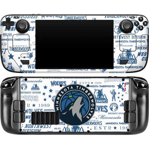 NBA Minnesota Timberwolves Historic Blast Steam Deck Handheld Gaming Computer OLED Skin