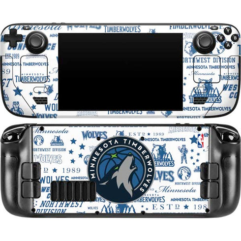 NBA Minnesota Timberwolves Historic Blast Steam Deck Handheld Gaming Computer Skin