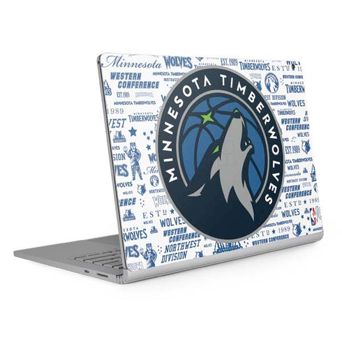 NBA Minnesota Timberwolves Historic Blast Surface Book 2 13.5in Skin