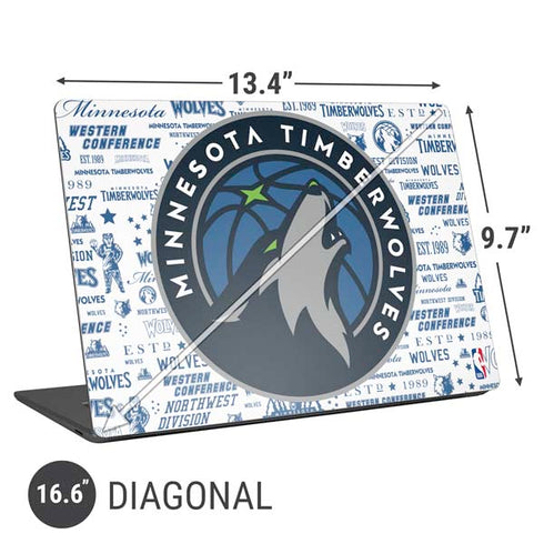 NBA Minnesota Timberwolves Historic Blast Universal Laptop 16.6in (13.4 x 9.7in) Skin