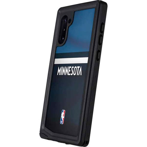 NBA Minnesota Timberwolves Jersey Galaxy Note 10 Waterproof Case