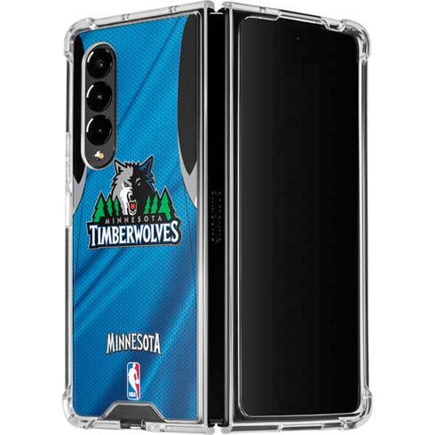 NBA Minnesota Timberwolves Jersey Galaxy Z Fold4 5G Clear Case