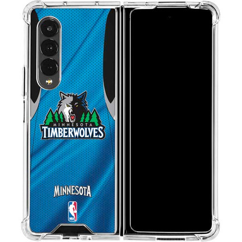 NBA Minnesota Timberwolves Jersey Galaxy Z Fold4 5G Clear Case