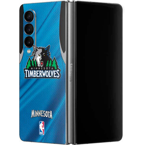 NBA Minnesota Timberwolves Jersey Galaxy Z Fold4 5G Skin