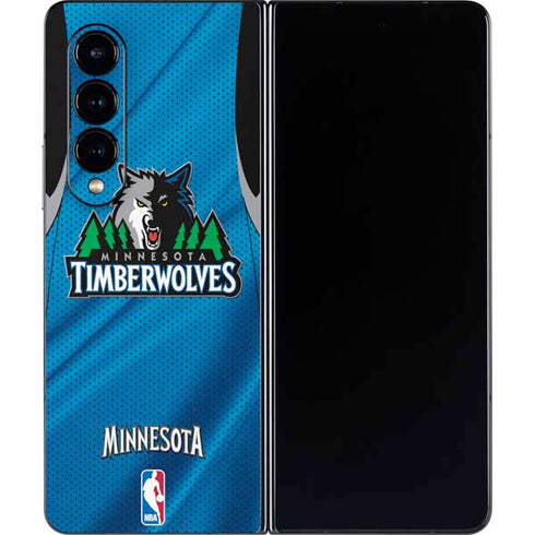 NBA Minnesota Timberwolves Jersey Galaxy Z Fold4 5G Skin