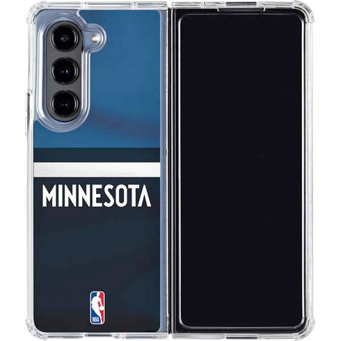NBA Minnesota Timberwolves Jersey Galaxy Z Fold5 5G Clear Case