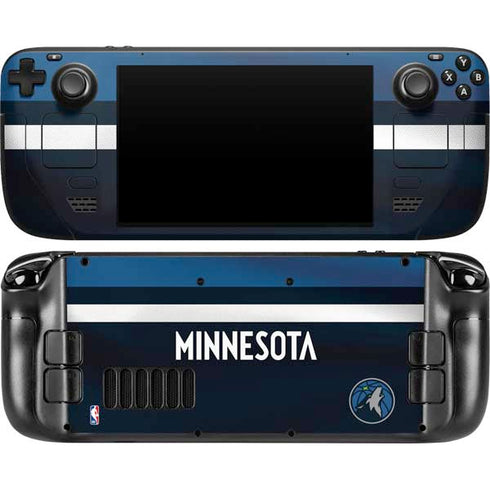 NBA Minnesota Timberwolves Jersey Steam Deck Handheld Gaming Computer OLED Skin