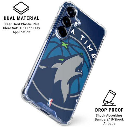 NBA Minnesota Timberwolves Large Logo Galaxy S25 FE Clear Case