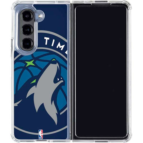 NBA Minnesota Timberwolves Large Logo Galaxy Z Fold5 5G Clear Case