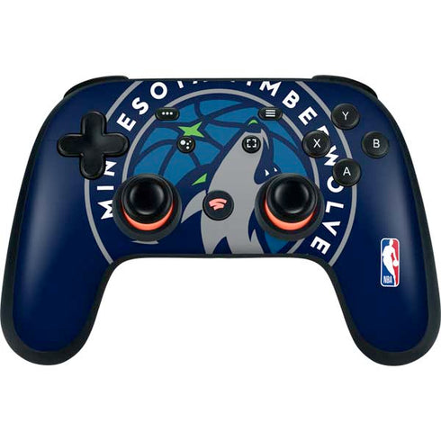 NBA Minnesota Timberwolves Large Logo Google Stadia Controller Skin