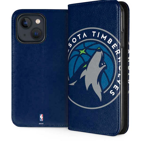 NBA Minnesota Timberwolves Large Logo iPhone 14 Folio Case