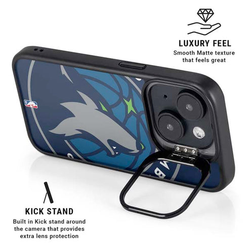 NBA Minnesota Timberwolves Large Logo iPhone 14 Plus Kickstand Case