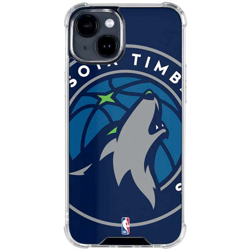 NBA Minnesota Timberwolves Large Logo iPhone 15 Clear Case