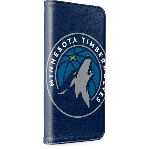 NBA Minnesota Timberwolves Large Logo iPhone 15 Plus Folio Case