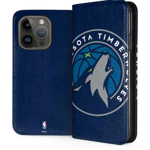 NBA Minnesota Timberwolves Large Logo iPhone 15 Pro Folio Case