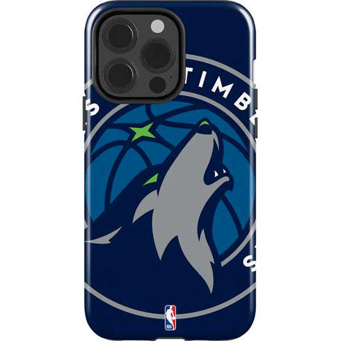 NBA Minnesota Timberwolves Large Logo iPhone 15 Pro Impact Case
