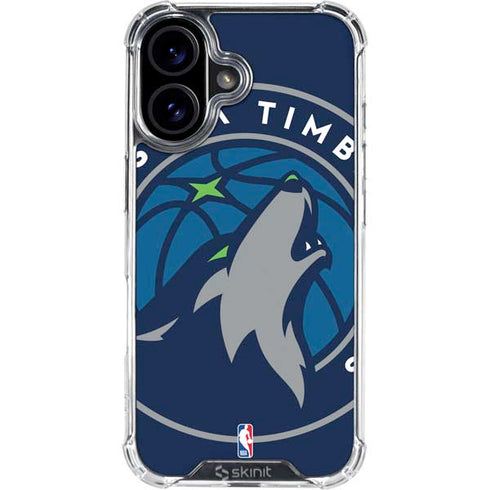 NBA Minnesota Timberwolves Large Logo iPhone 16 Clear Case