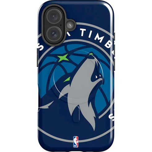 NBA Minnesota Timberwolves Large Logo iPhone 16 Magsafe Impact Case