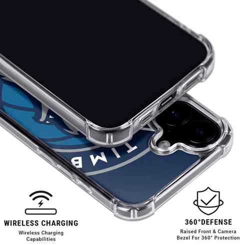 NBA Minnesota Timberwolves Large Logo iPhone 16 Plus Clear Case
