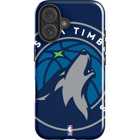 NBA Minnesota Timberwolves Large Logo iPhone 16 Plus Impact Case