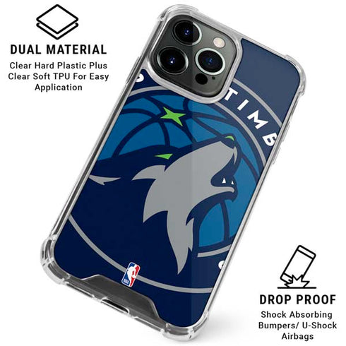 NBA Minnesota Timberwolves Large Logo iPhone 16 Pro Clear Case