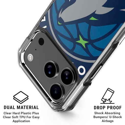 NBA Minnesota Timberwolves Large Logo iPhone 18 Pro Clear Case
