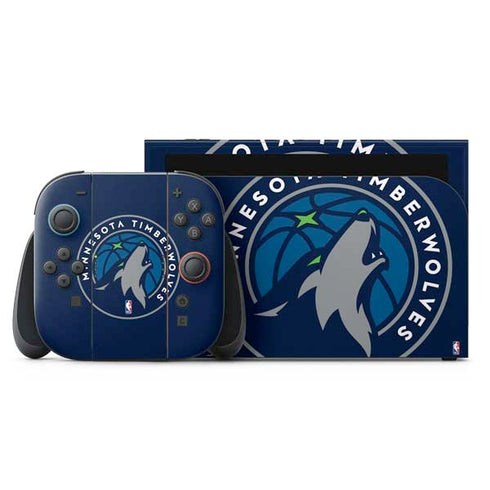 NBA Minnesota Timberwolves Large Logo Nintendo Skins