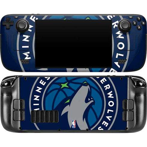 NBA Minnesota Timberwolves Large Logo Steam Deck Handheld Gaming Computer OLED Skin