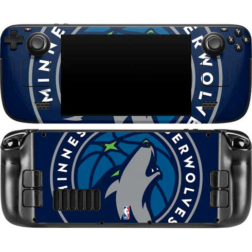 NBA Minnesota Timberwolves Large Logo Steam Deck Handheld Gaming Computer Skin