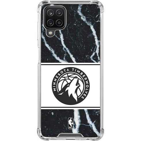 NBA Minnesota Timberwolves Marble Galaxy A12 Clear Case