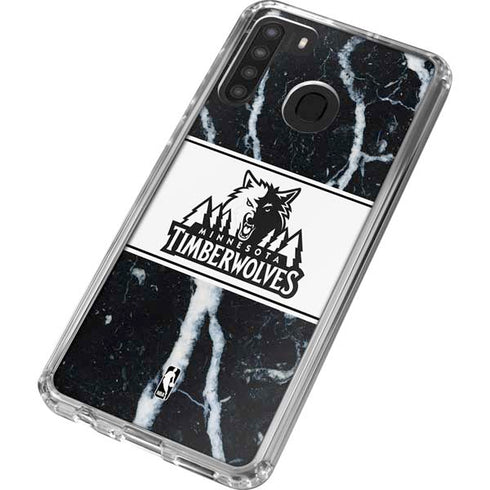 NBA Minnesota Timberwolves Marble Galaxy A21 Clear Case