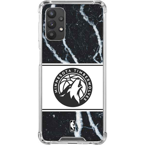 NBA Minnesota Timberwolves Marble Galaxy A32 5G Clear Case