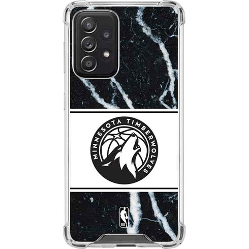 NBA Minnesota Timberwolves Marble Galaxy A52 5G Clear Case