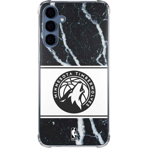 NBA Minnesota Timberwolves Marble Galaxy A55 5G Clear Case