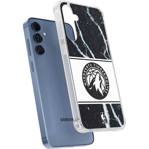 NBA Minnesota Timberwolves Marble Galaxy A55 5G Clear Case