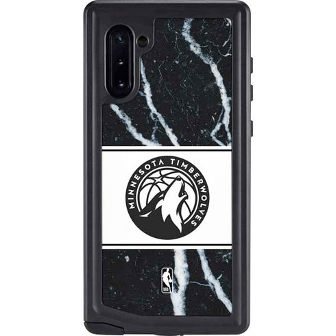 NBA Minnesota Timberwolves Marble Galaxy Note 10 Waterproof Case