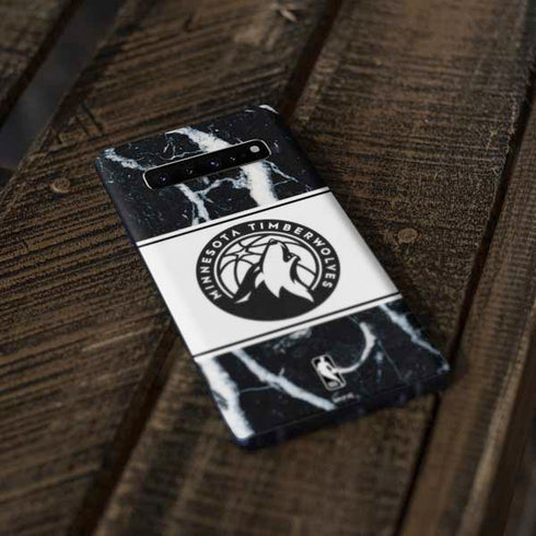 NBA Minnesota Timberwolves Marble Galaxy S10 Skin
