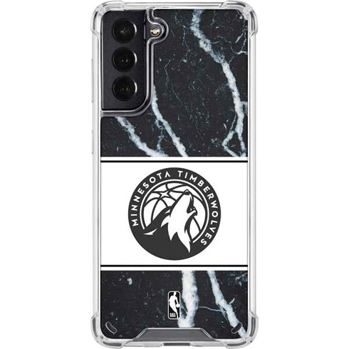 NBA Minnesota Timberwolves Marble Galaxy S21 5G Clear Case