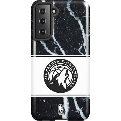 NBA Minnesota Timberwolves Marble Galaxy S21 5G Pro Case