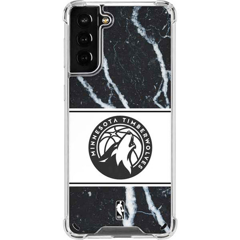 NBA Minnesota Timberwolves Marble Galaxy S21 Plus 5G Clear Case