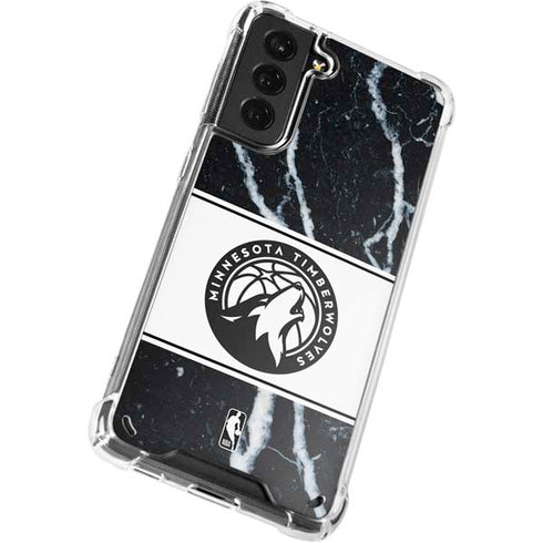 NBA Minnesota Timberwolves Marble Galaxy S21 Plus 5G Clear Case