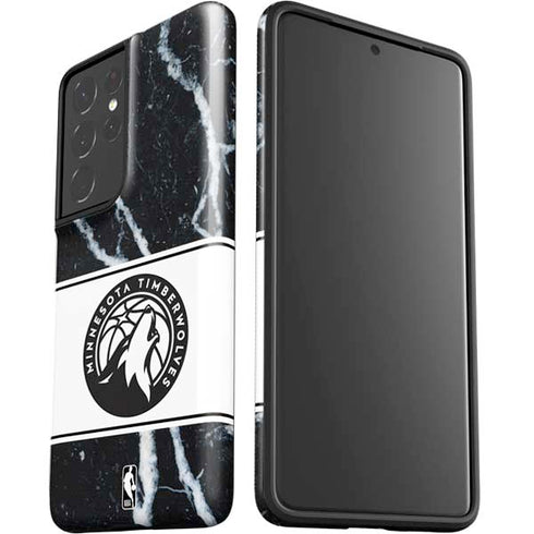 NBA Minnesota Timberwolves Marble Galaxy S21 Ultra 5G Pro Case