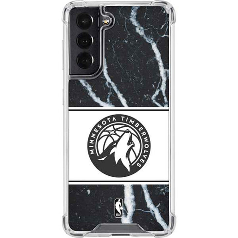 NBA Minnesota Timberwolves Marble Galaxy S22 Clear Case