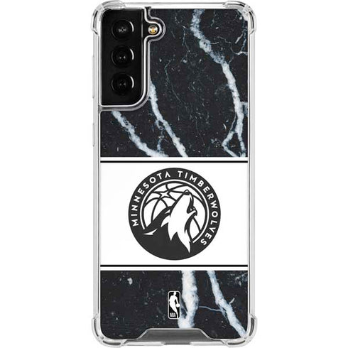 NBA Minnesota Timberwolves Marble Galaxy S22 Plus Clear Case