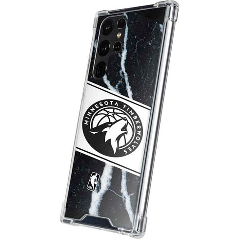 NBA Minnesota Timberwolves Marble Galaxy S22 Ultra Clear Case