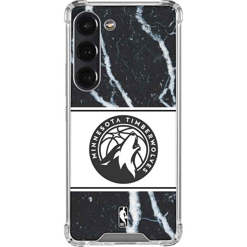 NBA Minnesota Timberwolves Marble Galaxy S23 Clear Case