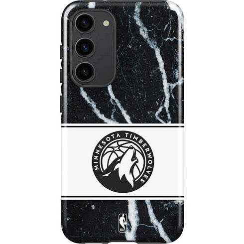 NBA Minnesota Timberwolves Marble Galaxy S23 Plus Pro Case