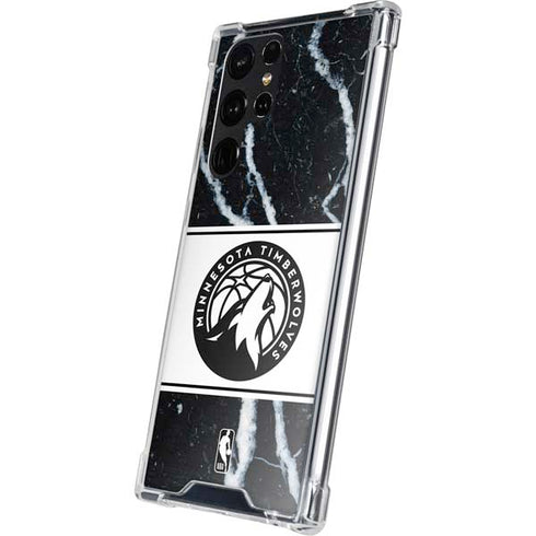 NBA Minnesota Timberwolves Marble Galaxy S23 Ultra Clear Case