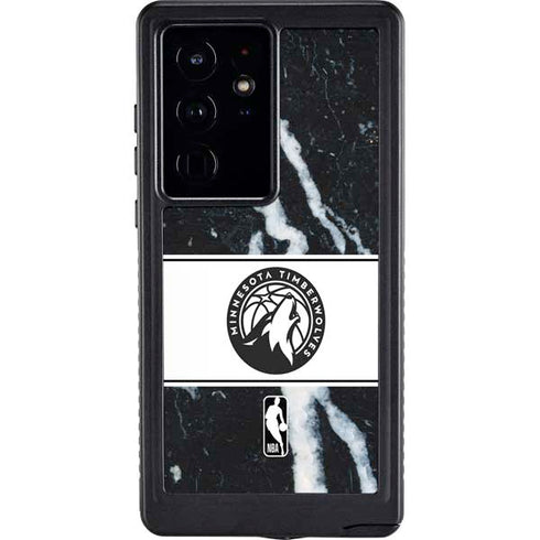 NBA Minnesota Timberwolves Marble Galaxy S24 Ultra Waterproof Case
