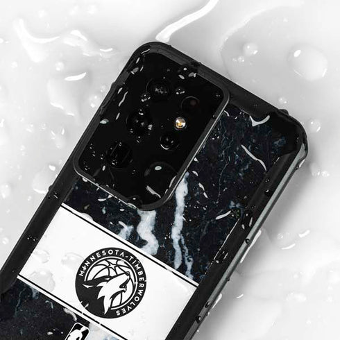 NBA Minnesota Timberwolves Marble Galaxy S24 Ultra Waterproof Case